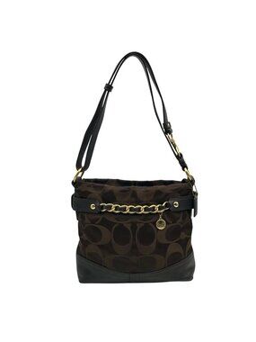 Coach Brown Canvas Signature Chain Convertible Shoulder Bag F18862